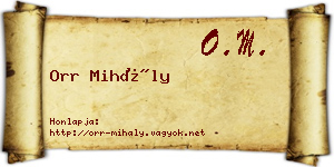 Orr Mihály névjegykártya
